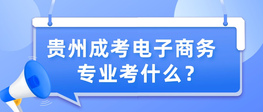 贵州成考电子商务专业考什么？