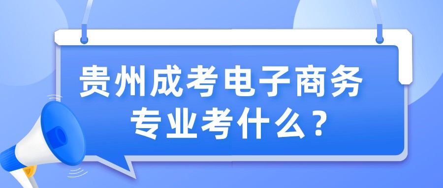 贵州成考电子商务专业考什么？