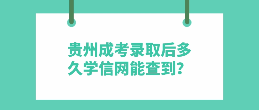 贵州成考录取后多久学信网能查到？