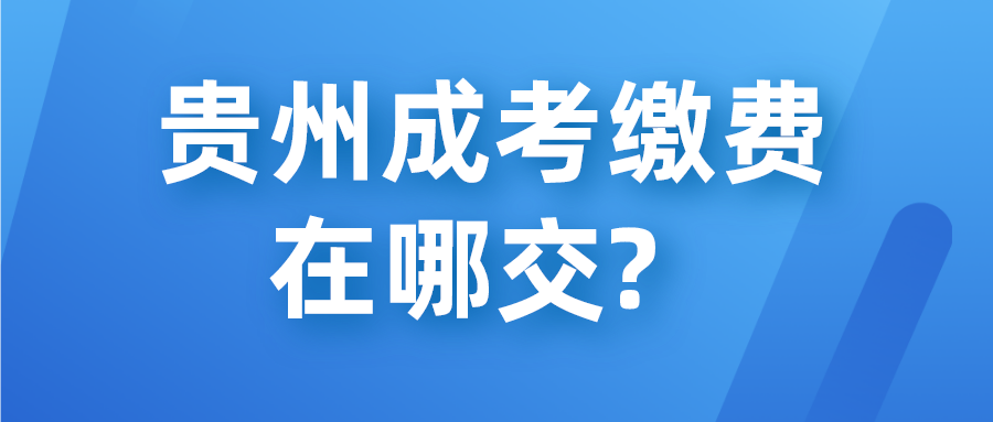 贵州成考缴费在哪交?  